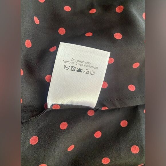 Veronica Beard Mini Dress Size 4 Linley Black And Red Polka Dot Long Sleeve Silk - Picture 12 of 14